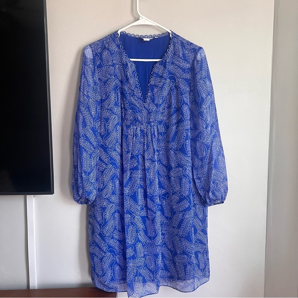 DVF Diane von Furstenberg Aria Silk‎ Tunic Dress 6 Blue Print